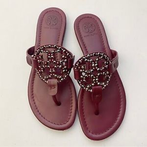 New Tory Burch Miller Embellished Rhinestone Sandals Shoes Sz 6
